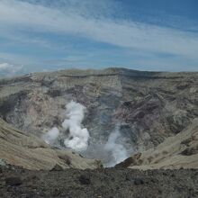 火口から出る噴煙