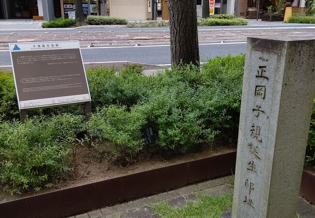 松山市駅方面へ向かう道の途中にある子規誕生地跡