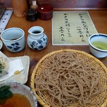 ざる蕎麦&牡蠣天ぷら(冬場来店時)