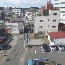 お部屋から見た相馬駅方向の街並み。