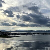 函館湾へと続くインフィニティ風呂　※誰もいなかったため撮影