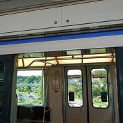 磁気浮上方式の、無人運転で運行される鉄道