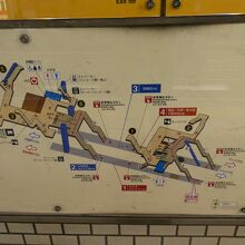駅構内図、因みに四つ橋線大国町駅１９４２(昭和１７)年開業！