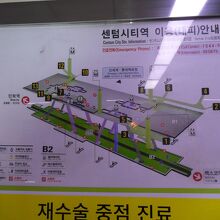 センタムシティ駅駅構内案内図