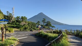 開聞岳望遠スポット。