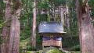 杉木立ちの中の立山若宮