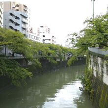 神田上水取水口のあった現在の神田川