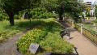 美しい花壇が魅力の小さな公園