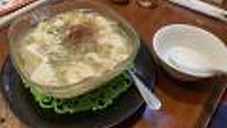 白麻婆豆腐に紹興酒！