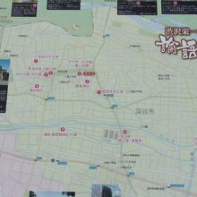 記念館の前には、周辺の渋沢栄一関連名所案内が。