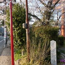 八坂神社の参道脇に｢築山館址｣の石碑が・・・
