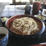 わんちゃんと一緒に蕎麦をいただく