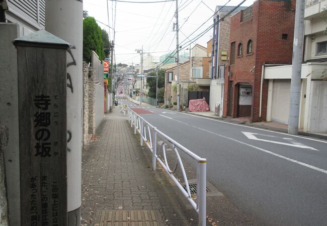 坂の途中に長屋門が建っています