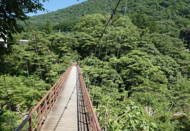 ちょっと古そうな吊り橋。