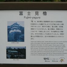 富士見櫓の解説板です。富士見櫓からの眺望の写真も付いています
