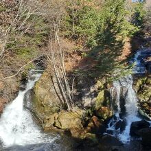 竜頭の滝。紅葉は終わってます。
