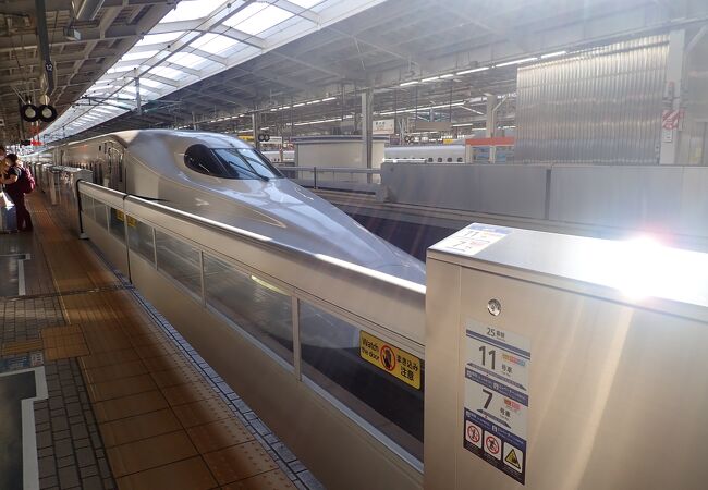 新しくなった新大阪駅は列車の中心的な存在です。