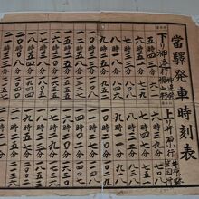展示された当時の時刻表