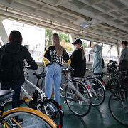 自転車利用者多し