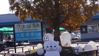 駐車場いっぱいのサービスエリア