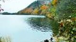 大糸線の駅からも徒歩圏内　木崎湖の紅葉