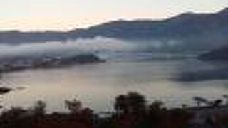 河口湖にて温泉を楽しむ