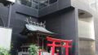 あざやかな赤い鳥居が見えます