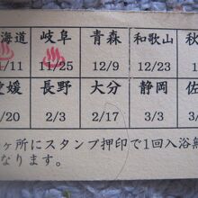 2021～22年スタンプラリーカード（裏）の様子