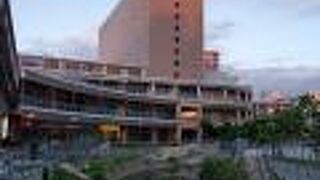 ショッピング、ホテル、公民館、図書館の複合施設