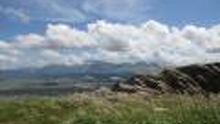 西側からの阿蘇五岳の眺めです。