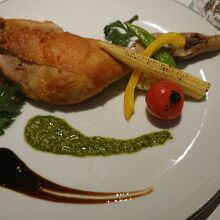 「有田鶏のモモ肉のコンフィ」