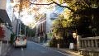 赤坂氷川神社の東北側の裏通り