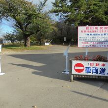 駐車場から遊歩道へ