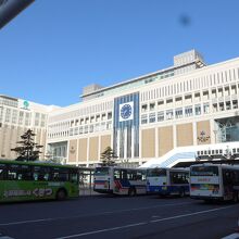 複合商業施設外観と駅前広場