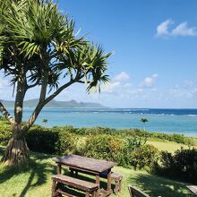 綺麗な芝生と海