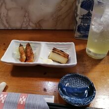 シークワーサーサワーとお通し