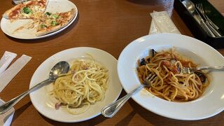 久しぶりに割引券と金券を貰ったのでパスタとピザを食べに行った