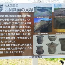 西斜面からの出土品説明。