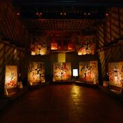 赤岡町内に残された23枚の芝居絵屏風を収蔵・保存している：絵金蔵
