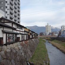 目の前は女鳥羽川