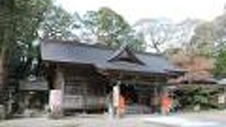 湾に向かって鎮座する八幡宮