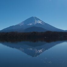 湖面から富士山