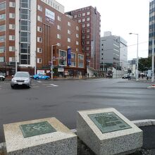 このぐらいの大きさ、向こうに函館市電の函館駅前電停が～