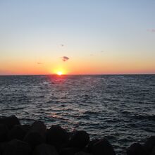 公園から見える夕日