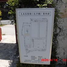 福州園近くの久米至聖廟の案内板