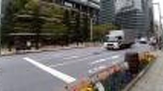 中央通りに面する側は、木々などのグリーンがいっぱい