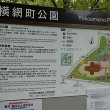 横網町公園の案内図と説明観光案内板