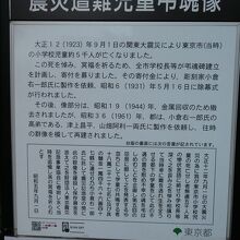 震災遭難児弔魂像の観光案内板