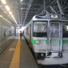 旭川駅にて