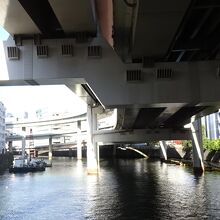 橋及び川の上空は高速道路です